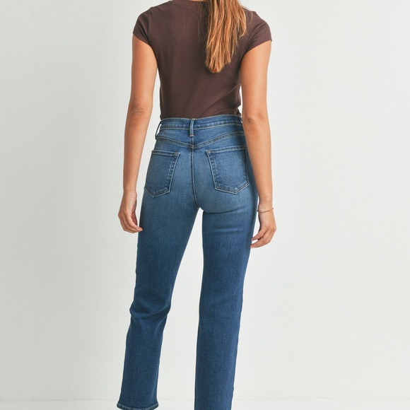 Just Black Women's Straight Leg Blue Jeans - Picture 2 of 8